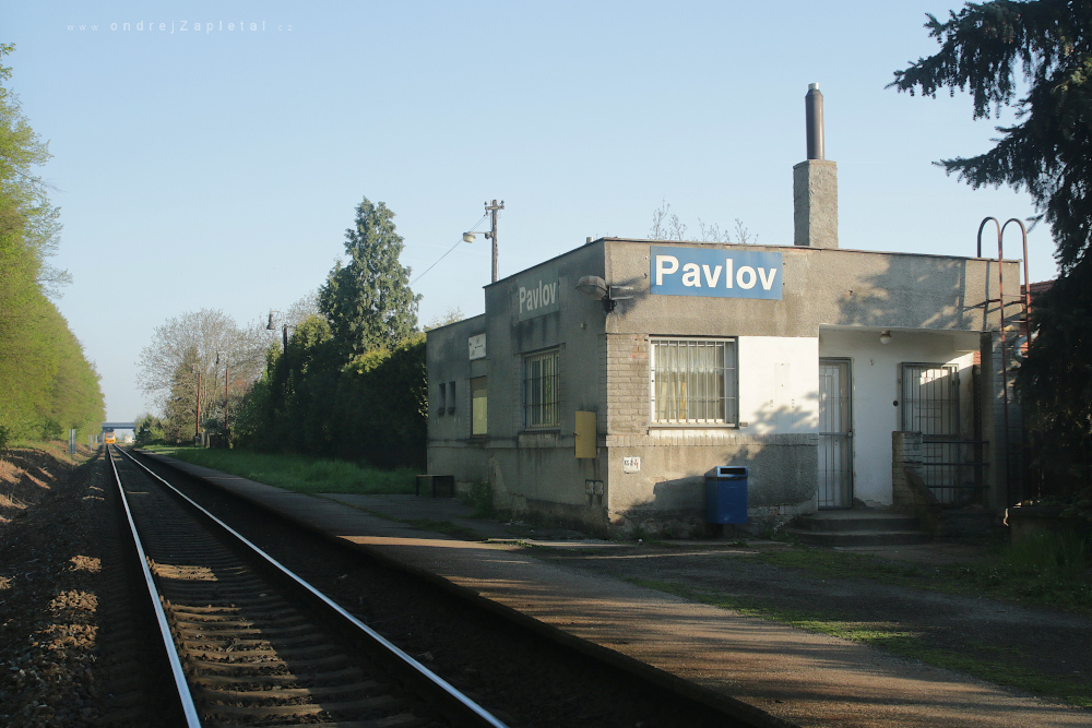 Fotografie Pavlov, na fotce: vlak, nápisy, ráno, jaro, autor: Ondřej Zapletal