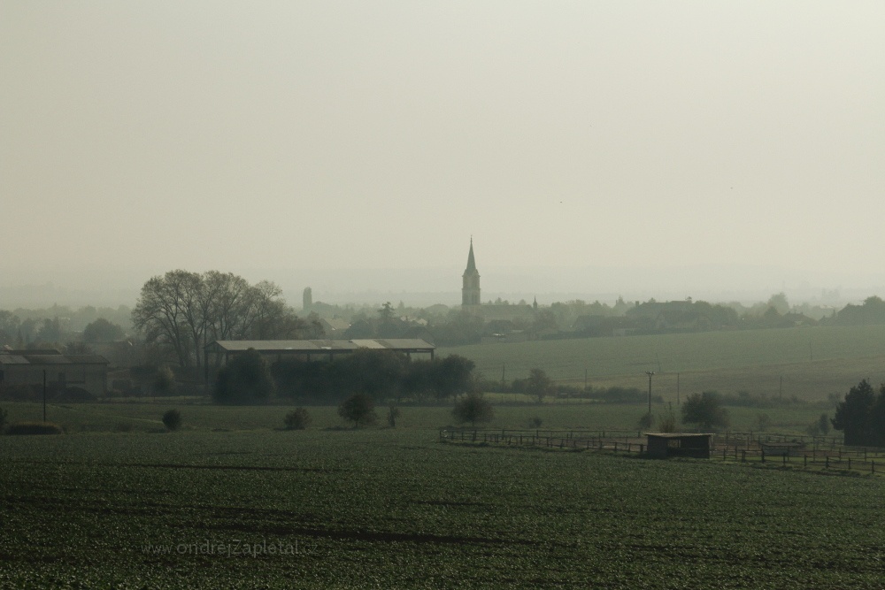 In Morning Mist (On the photo:  mlha, věž, náměšť na hané, venkov, podzim, ráno)