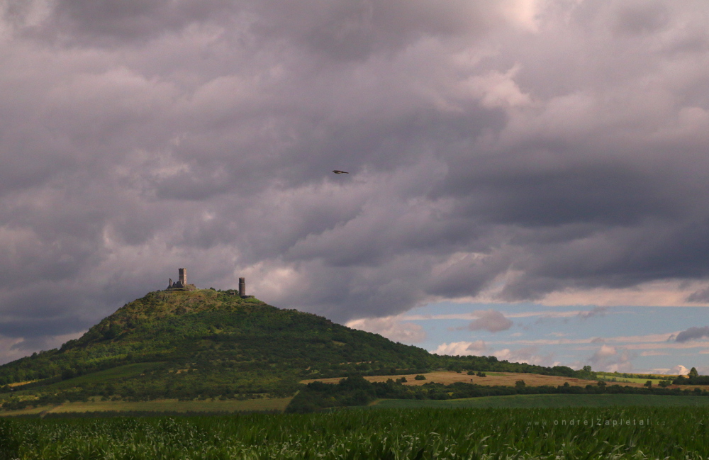 Two Towers (On the photo:  hrad, hory, mraky)