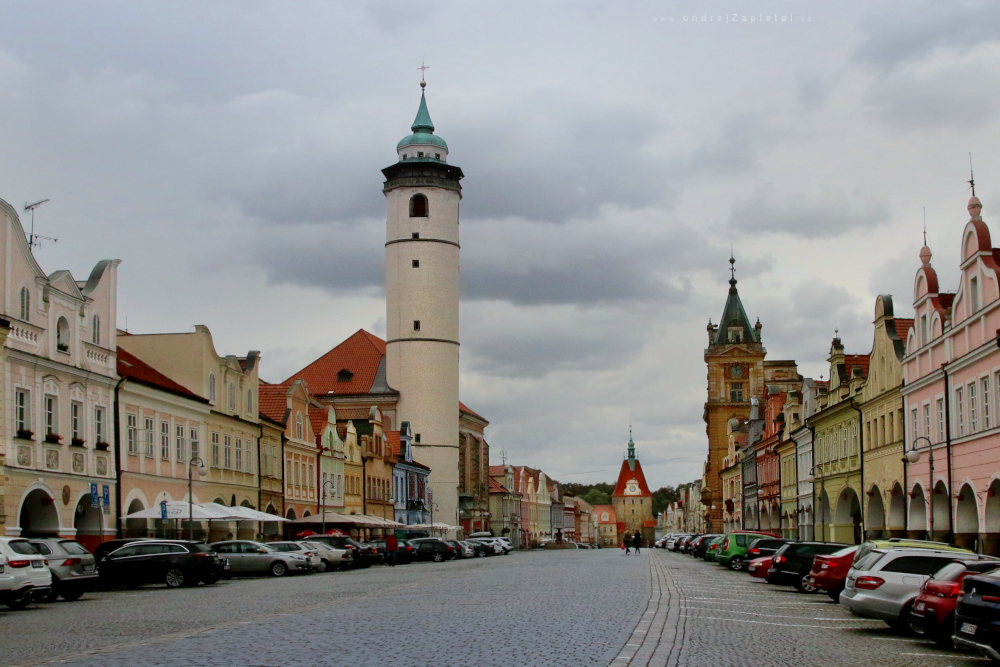 Square with Tower (On the photo:  věž, cesta, kostel)