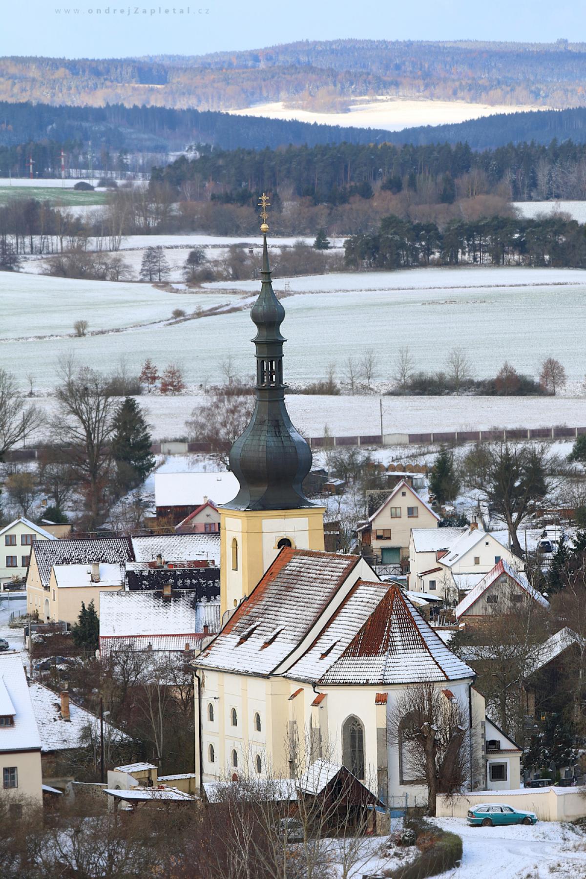 St. Jacob the Bigger Church (On the photo:  kostel, sníh, zima, venkov)