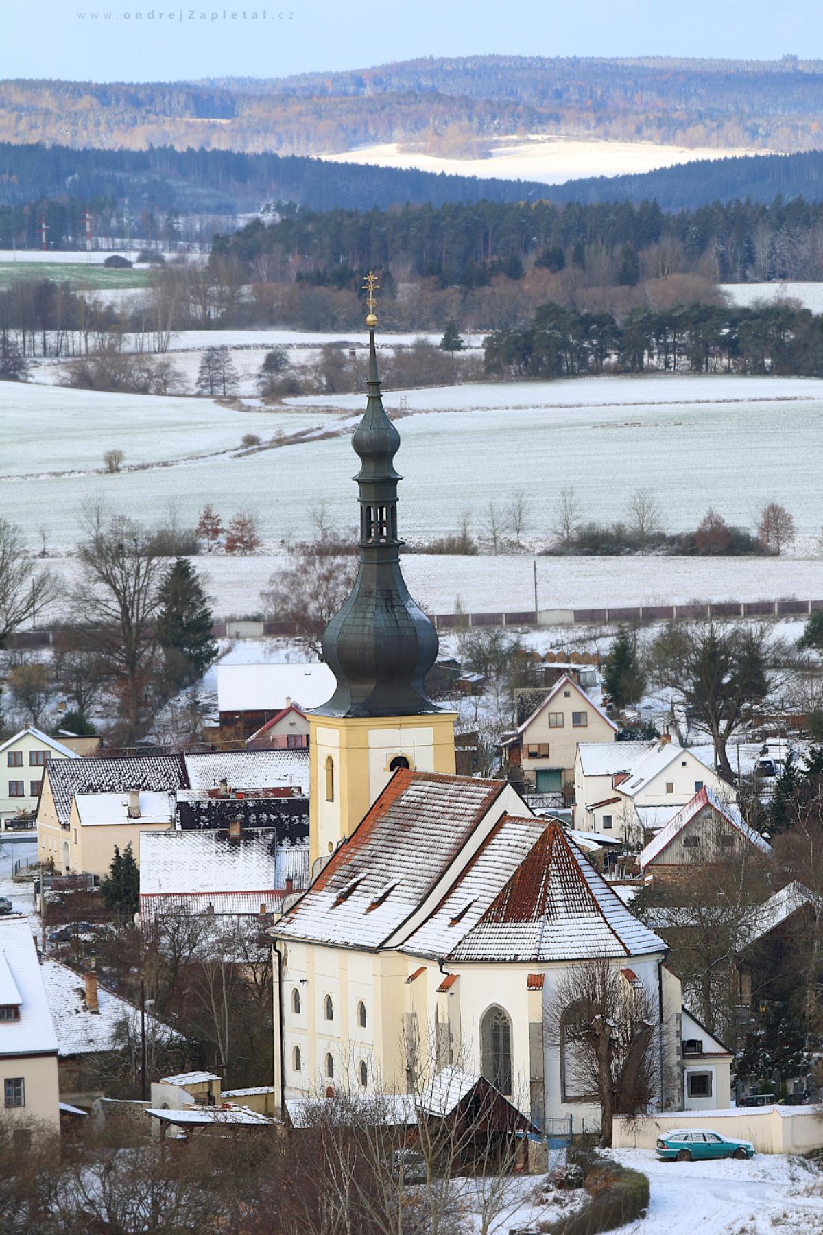 St. Jacob the Bigger Church (On the photo: kostel, sníh, zima, venkov)