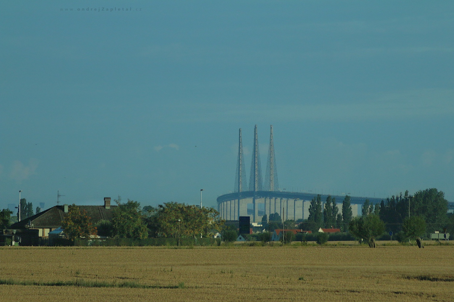 Bridge behind Village (On the photo:  most, venkov, obloha)
