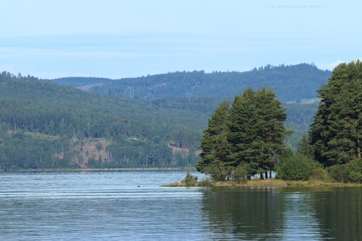 Peninsula (On the photo:  stromy, voda, les)