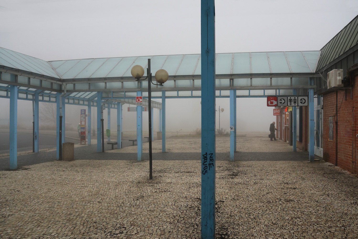 By the Subway Entrance (On the photo:  (Urban photography) město, praha, nápisy)