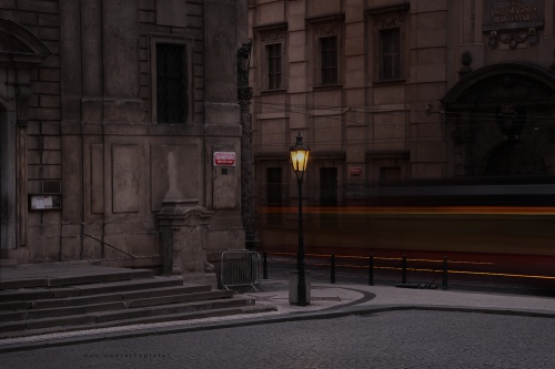 Street Lamp and a Tram photography