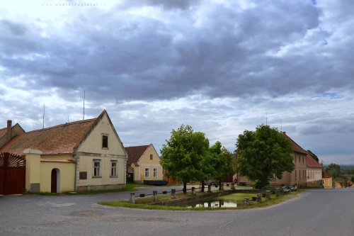Town Square with a Green Reservoir photography