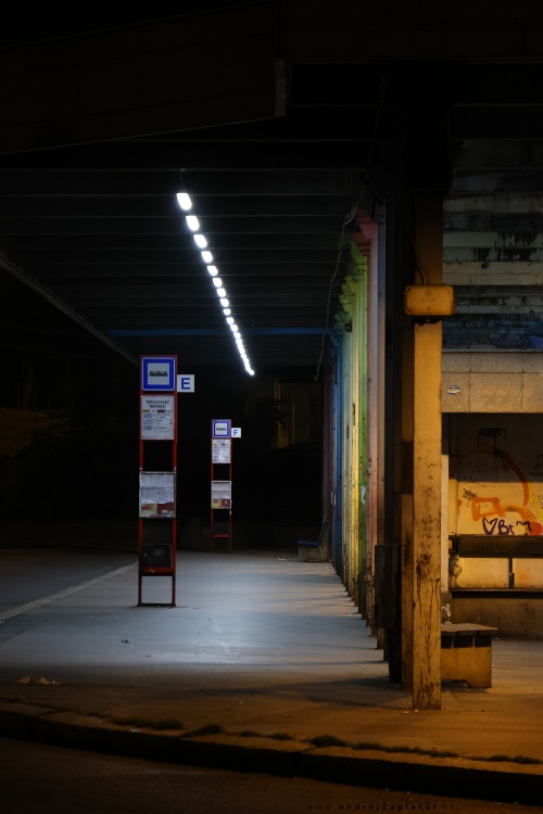 Bus Terminal at Night photography
