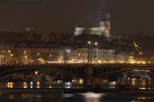 Tram under Vyšehrad photography
